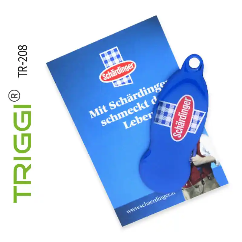 Shopping cart release Shopping cart token with your logo or motif, shopping cart tokens Shopping cart release TRIGGI® Original TR-208 Schärdinger - Promotional item with carrier card