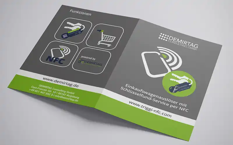 TRIGGI NFC Einkaufswagenlöser Papierkarte als Werbeträger Individuell gestalten