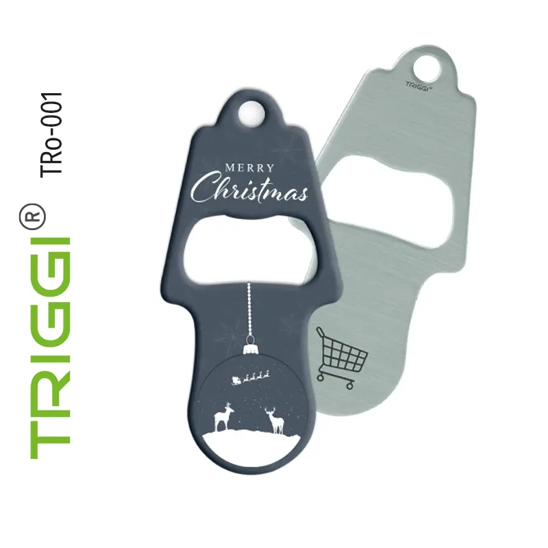 Einkaufswagenlöser bestellen Einkaufswagenchip sofort abziehbar Metall - Triggi TRo-002 "Merry Christmas" Weihnachten