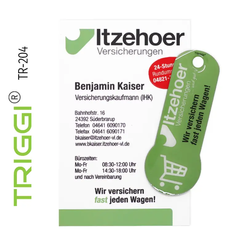 Shopping cart release Shopping cart token immediately removable Metal - Triggi TR-204 “Itzehoer Versicherungen”