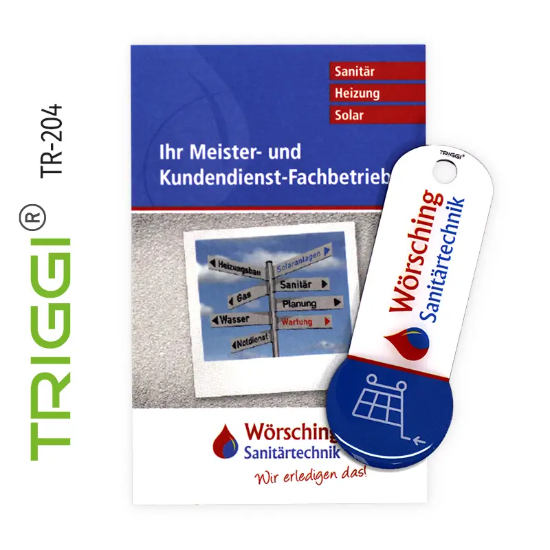 Einkaufswagenlöser Einkaufswagenchip sofort abziehbar Metall - Triggi TR-204 "Wörsching Sanitärtechnik"