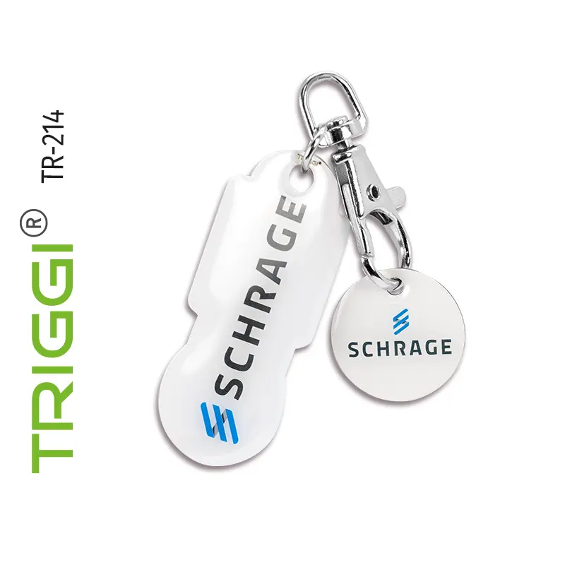 TRIGGI® der Einkaufswagenlöser TR-214 "Schrage Anlagenbau" mit Einkaufswagenchip